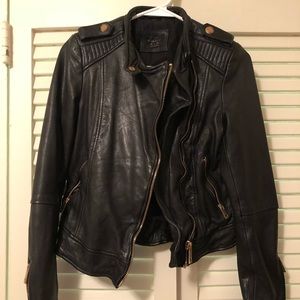 REAL leather Zara moto jacket